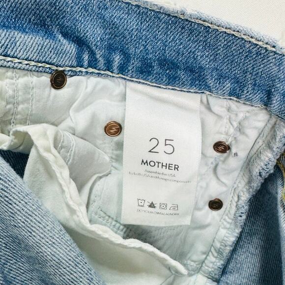 MOTHER The Sinner Distressed Cropped Jeans Thanks for Nothin Light Wash size 27 - Picture 10 of 11